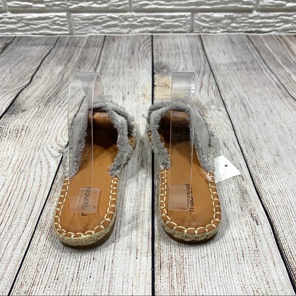 Maurices Grey Sally Slip On Slides with Fringe - Picture 5 of 5